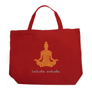 Inhale Exhale - Large Word Art Tote Bag