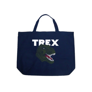 T-Rex Head  - Large Word Art Tote Bag
