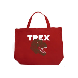 T-Rex Head  - Large Word Art Tote Bag