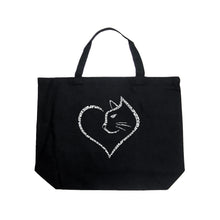 Load image into Gallery viewer, Cat Heart - Large Word Art Tote Bag
