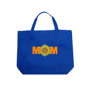 Mom Sunflower  - Large Word Art Tote Bag