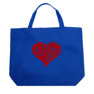 All You Need Is Love - Large Word Art Tote Bag