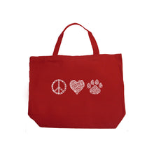 Load image into Gallery viewer, Peace Love Cats  - Large Word Art Tote Bag