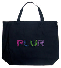 Load image into Gallery viewer, PLUR - Large Word Art Tote Bag