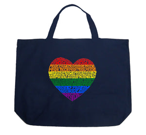 Pride Heart - Large Word Art Tote Bag