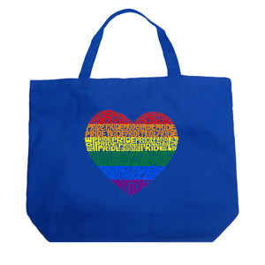 Pride Heart - Large Word Art Tote Bag