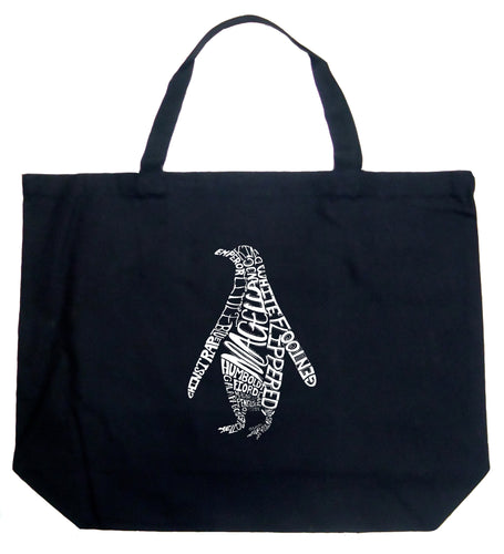 Penguin - Large Word Art Tote Bag