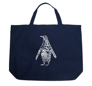 Penguin - Large Word Art Tote Bag
