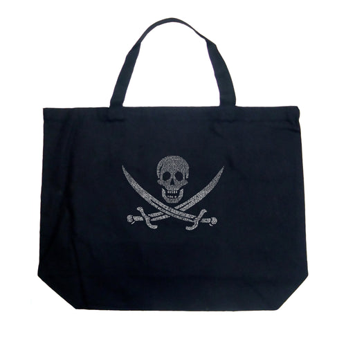 LYRICS TO A LEGENDARY PIRATE SONG - Large Word Art Tote Bag