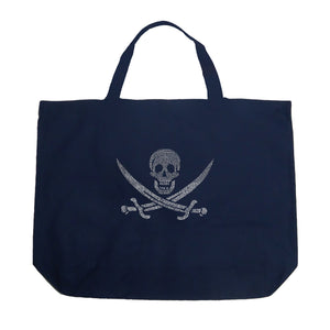 LYRICS TO A LEGENDARY PIRATE SONG - Large Word Art Tote Bag