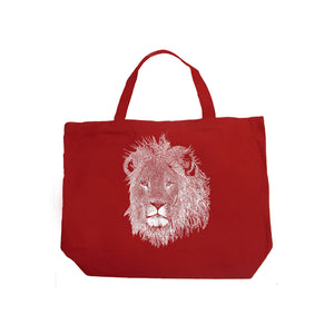 Lion  - Large Word Art Tote Bag