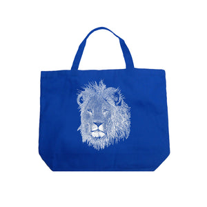 Lion  - Large Word Art Tote Bag