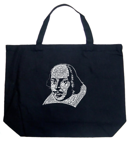 THE TITLES OF ALL OF WILLIAM SHAKESPEARE'S COMEDIES & TRAGEDIES - Large Word Art Tote Bag