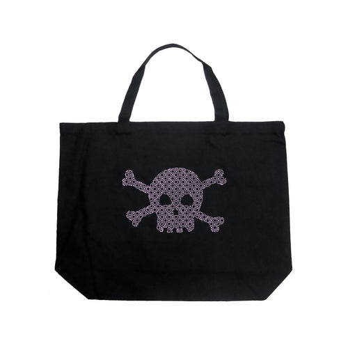 XOXO Skull  - Large Word Art Tote Bag
