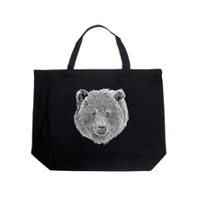Load image into Gallery viewer, Bear Face  - Large Word Art Tote Bag