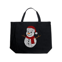 Load image into Gallery viewer, Christmas Snowman - Large Word Art Tote Bag