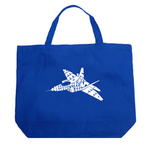 Load image into Gallery viewer, FIGHTER JET NEED FOR SPEED - Large Word Art Tote Bag