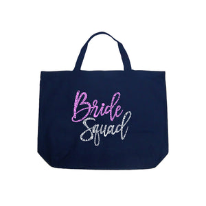 Large Word Art Tote Bag - Bride Squad