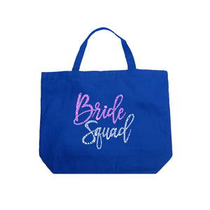 Large Word Art Tote Bag - Bride Squad