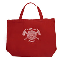 Load image into Gallery viewer, FIREMAN&#39;S PRAYER - Large Word Art Tote Bag