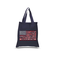 Load image into Gallery viewer, Small Word Art Tote Bag - Fireworks American Flag