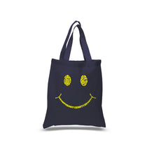 Load image into Gallery viewer, Be Happy Smiley Face  - Small Word Art Tote Bag