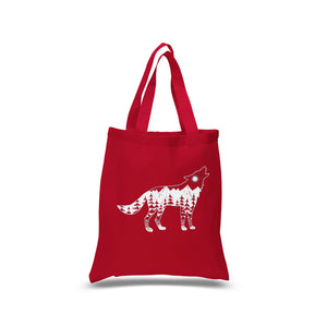 Howling Wolf  - Small Word Art Tote Bag