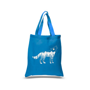 Howling Wolf  - Small Word Art Tote Bag