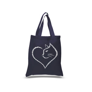 Cat Heart - Small Word Art Tote Bag