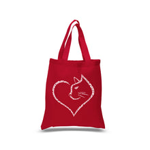 Load image into Gallery viewer, Cat Heart - Small Word Art Tote Bag