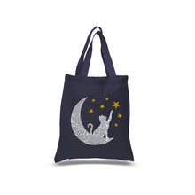 Load image into Gallery viewer, Cat Moon - Small Word Art Tote Bag