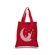 Load image into Gallery viewer, Cat Moon - Small Word Art Tote Bag