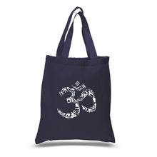 Load image into Gallery viewer, THE OM SYMBOL OUT OF YOGA POSES - Small Word Art Tote Bag