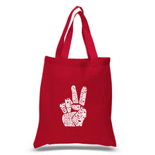 Load image into Gallery viewer, PEACE FINGERS - Small Word Art Tote Bag