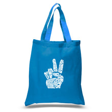 Load image into Gallery viewer, PEACE FINGERS - Small Word Art Tote Bag