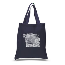 Load image into Gallery viewer, Pug Face - Small Word Art Tote Bag