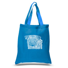 Load image into Gallery viewer, Pug Face - Small Word Art Tote Bag