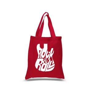 Rock And Roll Guitar - Small Word Art Tote Bag