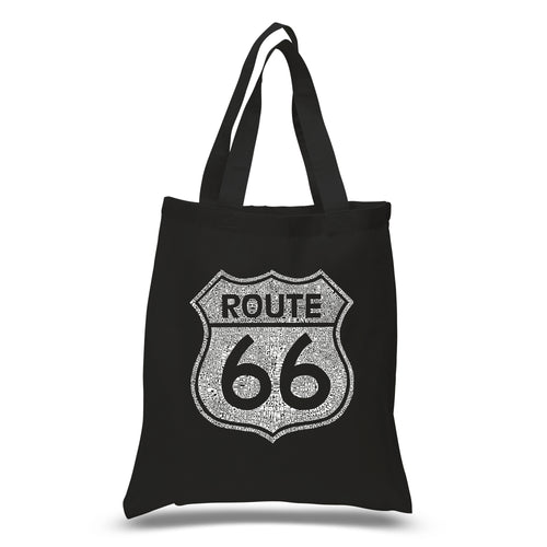 CITIES ALONG THE LEGENDARY ROUTE 66 - Small Word Art Tote Bag