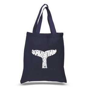 SAVE THE WHALES - Small Word Art Tote Bag
