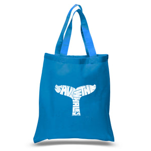 SAVE THE WHALES - Small Word Art Tote Bag
