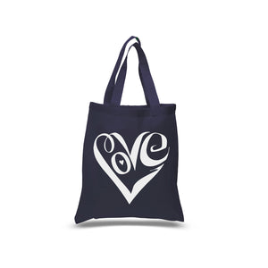 Script Love Heart  - Small Word Art Tote Bag