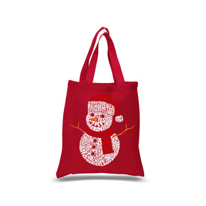 Christmas Snowman - Small Word Art Tote Bag