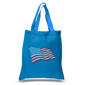 American Wars Tribute Flag - Small Word Art Tote Bag