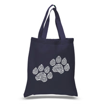 Load image into Gallery viewer, Woof Paw Prints - Small Word Art Tote Bag
