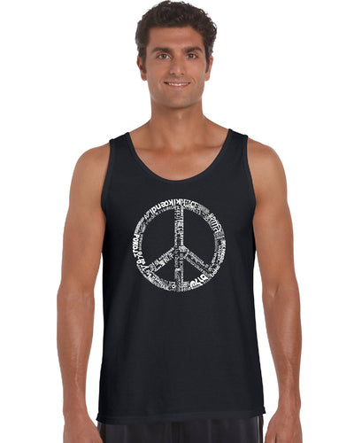 THE WORD PEACE IN 77 LANGUAGES - Men's Word Art Tank Top