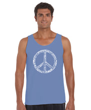 Load image into Gallery viewer, THE WORD PEACE IN 77 LANGUAGES - Men&#39;s Word Art Tank Top