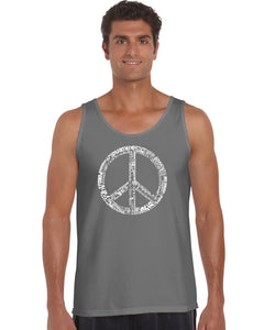 THE WORD PEACE IN 77 LANGUAGES - Men's Word Art Tank Top