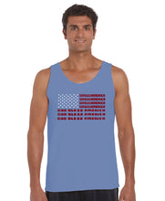 Load image into Gallery viewer, God Bless America - Men&#39;s Word Art Tank Top