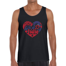 Load image into Gallery viewer, Men&#39;s Word Art Tank Top - July 4th Heart